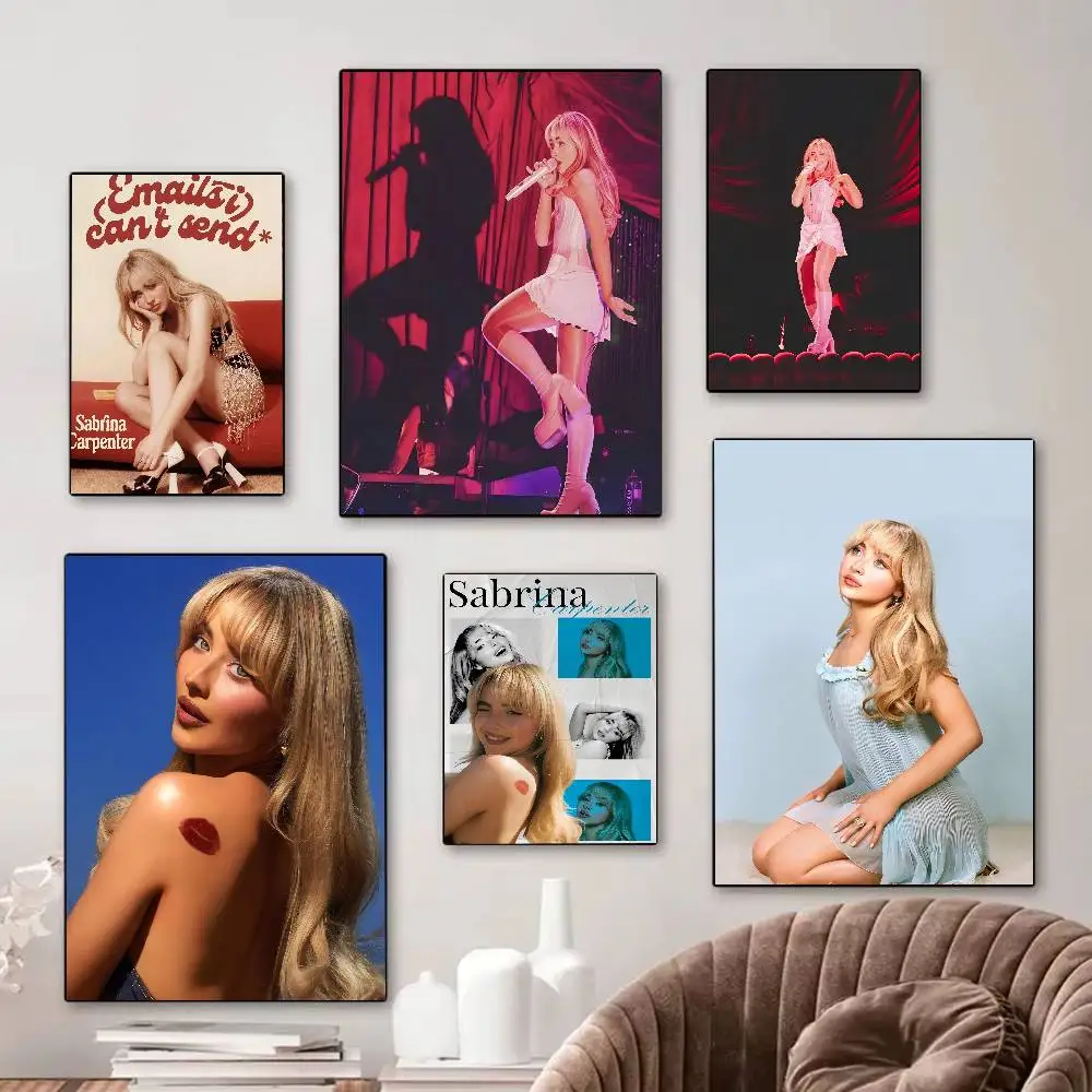 Fashion Singer S-Sabrina C-Carpenter, klassische Vintage-Poster, Whitepaper-Drucke, Poster, Kunstwerke, Kawaii-Raumdekoration