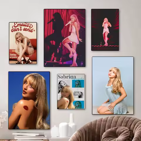 Fashion Singer S-Sabrina C-Carpenter Classic Vintage Posters Whitepaper Prints Posters Artwork Kawaii Room Decor