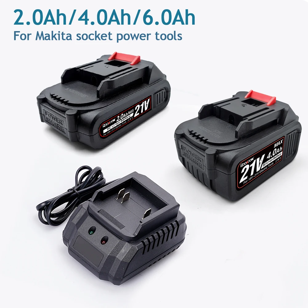 Rechargeable Lithium Battery 6.0Ah 4.0Ah 2.0Ah For Cordless Drill/Saw/Screwdriver/Wrench/Angle Grinder For Makita Power Tool