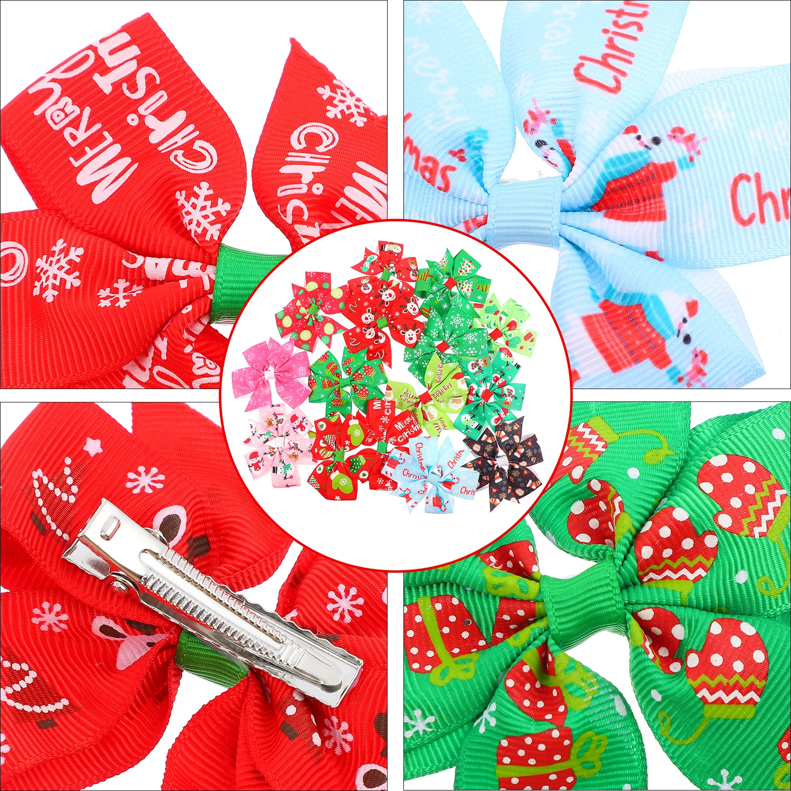 

15 Pcs Bow Hairpin Little Girl Barrettes Accessories for Girls Christmas Headbands Kids Knot Clip Holiday