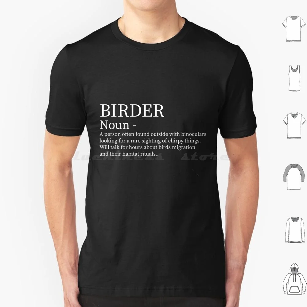 Birder Noun T Shirt Cotton Men Women DIY Print Bird Birding Birder Birdwatching Birdwatcher Birdwatch Bird Spotter Bird Lover