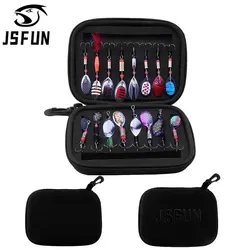 JSFUN Portabale Fly Fishing Lure Spinner Spoon Bait Foam Box Trout Flies Fishook Fish Hook Hard EVA Storage Case Container Bag