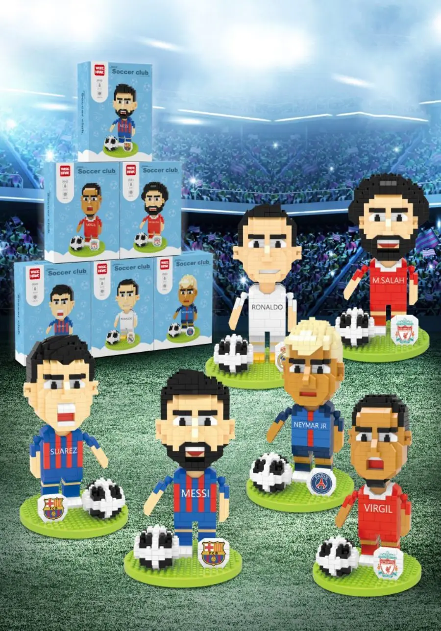 Football star Messi Character Series Model Small Particle Building Blocks Children\'s Puzzle Assembling Building Block Toy Gift