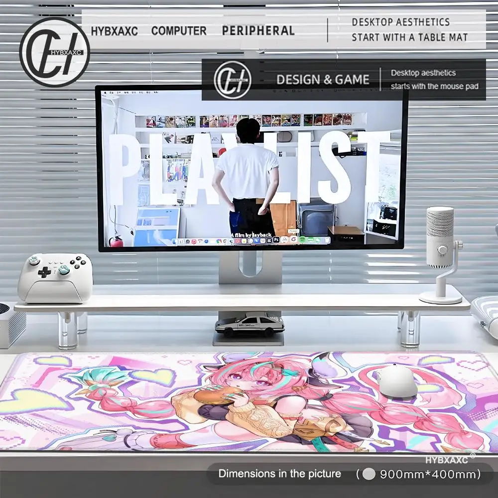 Alas Mouse HD Game Genshin Impact Varesa Gaming Besar Aksesori Kantor Komputer Besar Teclado DeskMat LockEdge Alas Mouse Keyboard