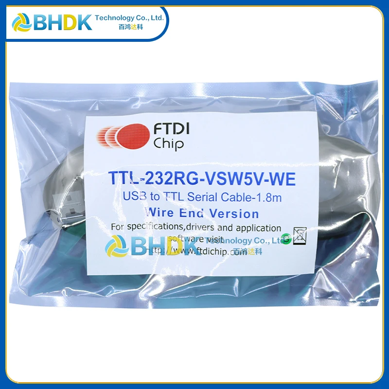For TTL-232RG-VSW5V-WE FTDI FT232RNL USB To 5V TTL Serial Cable 1.8M Wire End UART Debug 450mA Power Output