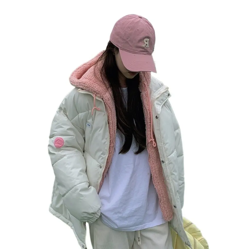 

Naihuhu Women's Cotton Outwear Korean Style Thickened Winter Coat Gentle Style Fake Two-Piece Design New Fashion