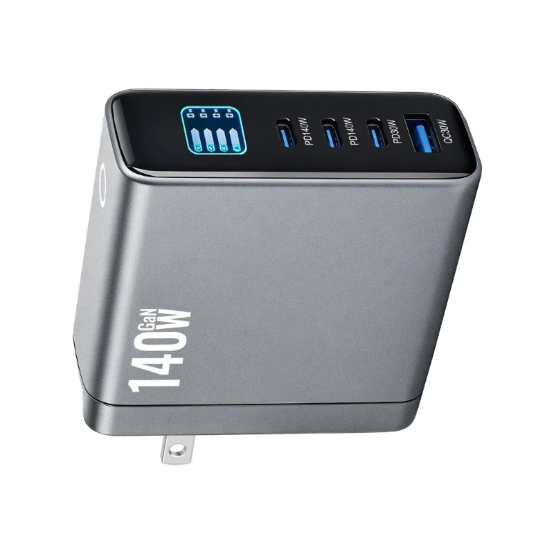 強力なインテリジェント-140-ワット急速充電器-tft-表示画面付きラップトップ電話タブレット複数ポート-usb-c-pd31-k1kf