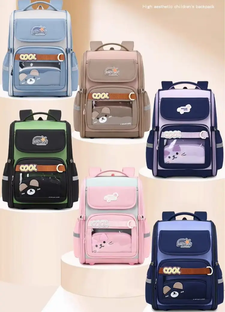 

New style student backpack for children, both boys and girls, cartoon English style, space backpack Women's backpack