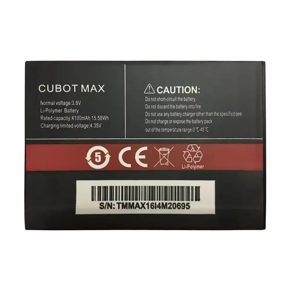 2024 years  100% Original CUBOT MAX Battery 4100mAh Replacement backup battery For CUBOT MAX Cell Phone Batteries Fast Shipping