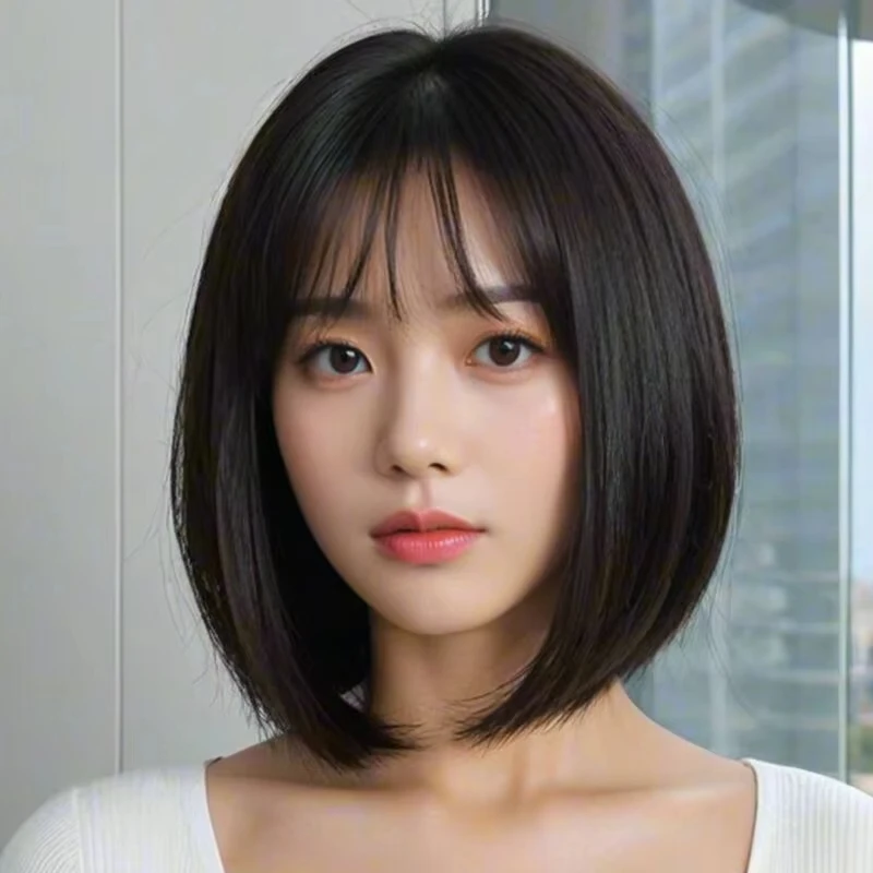 

Черный короткий синтетический парик боб для Хэллоуина, парик для косплея, повседневный высокотемпературный аксессуар для волос