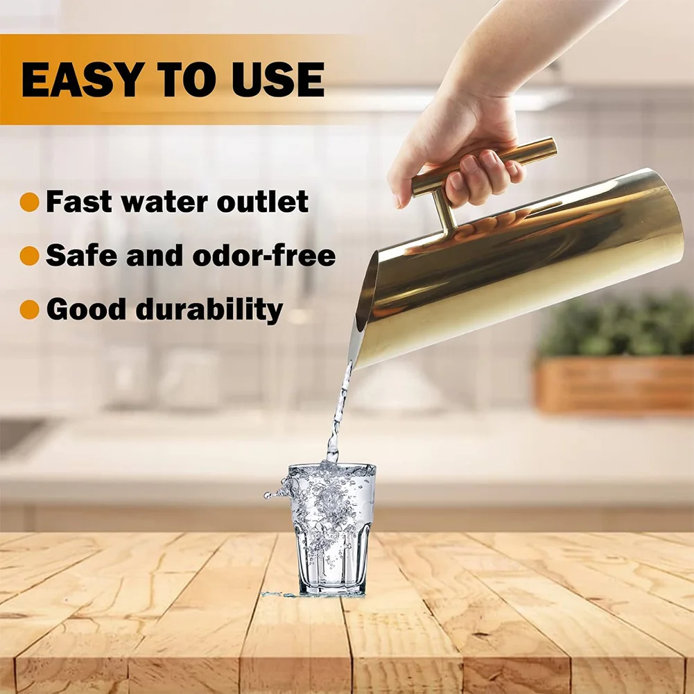 Tarro de vino tinto de cerveza de 1,5/2L con asa, contenedor divisor de vino tinto de acero inoxidable, gran capacidad para el hogar, restaurante y Bar