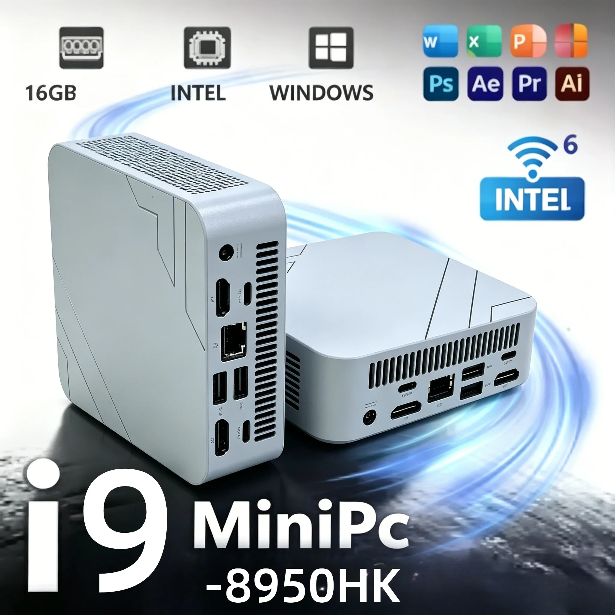 Portable Gamer Computer  Intel Core i9-8950HK Mini PC RAM 2TB SSD FHD Bluetooth WiFi6 Gaming Office 4K HDMI