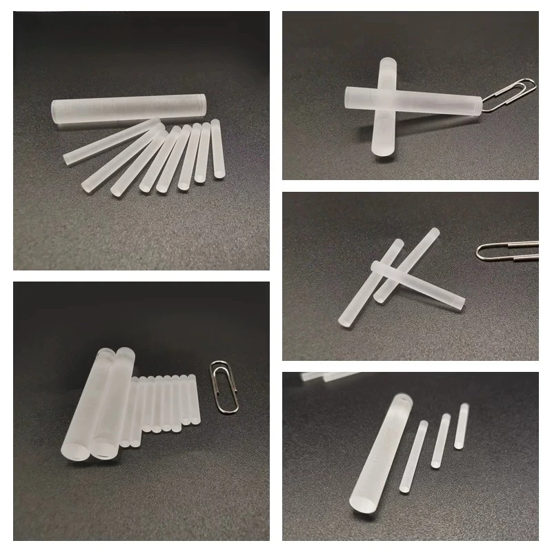 JGS1 Fused Silica Light Guide Rod 2mm 3mm Dia Both Ends Polished Frosted Side Uncoated Quartz Rod