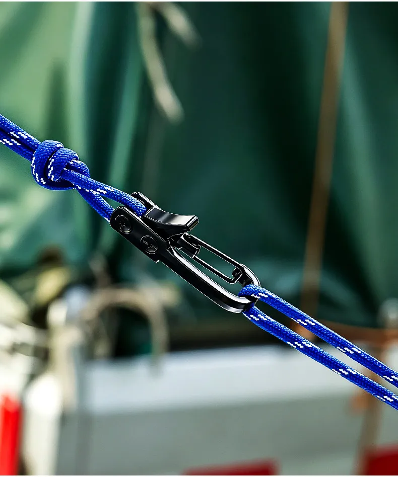 Neuer selbstverriegelnder Seilspanner, einziehbares Rollen-Spannwerkzeug für Campingzelte, LKW-Ladungssicherung. – Detail 6