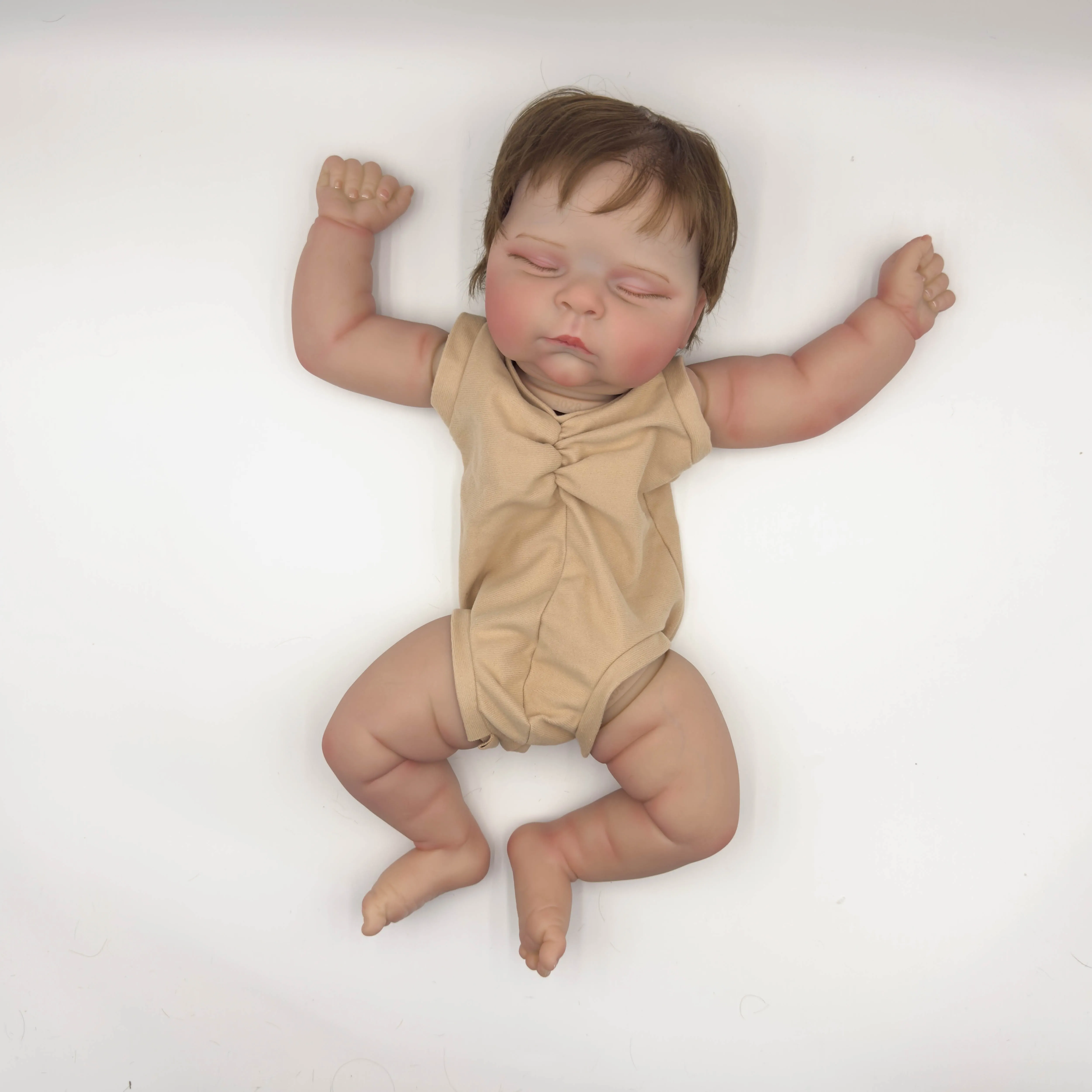 NPK 19inch Lifelike Peaches Reborn Doll kit Newborn Baby Doll Has painted Doll kit Unfinished Doll parts with Hand-rooted hair