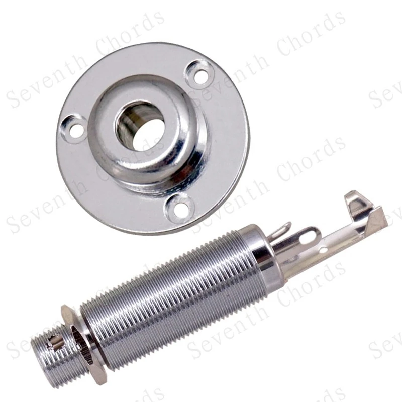 1Pcs Messing 1/4 "6,35 Strap Lock Pin Jack Ende Ausgang Eingang Buchse Für Bass Akustische Elektrische Gitarre Zubehör teile – Detail 6
