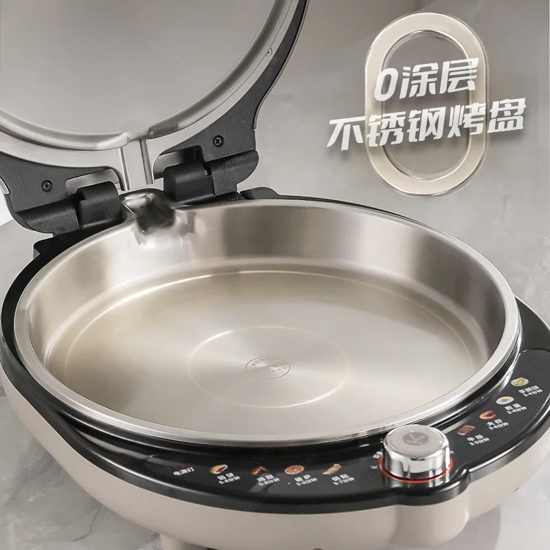 LR-XGR3297 Small Steel Electric Cake Pan 0 Coated Stainless Steel Baking Pan 38mm Deepened for Household Use