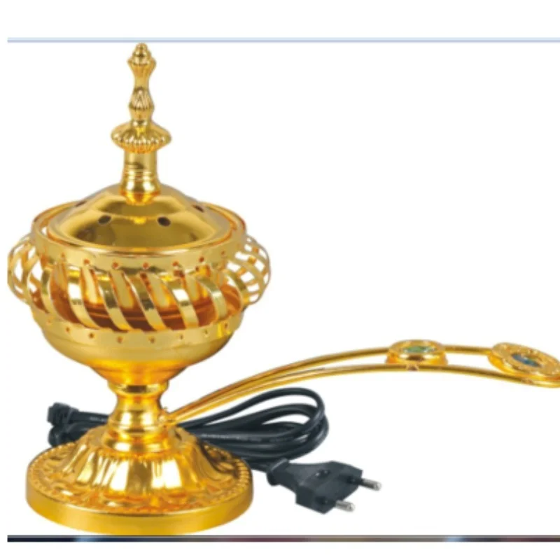 Arabic Electric Incense Burner Fragrance Diffuser Golden Incense Holder Zen Garden Incensario Porta Incienso Home Decoration