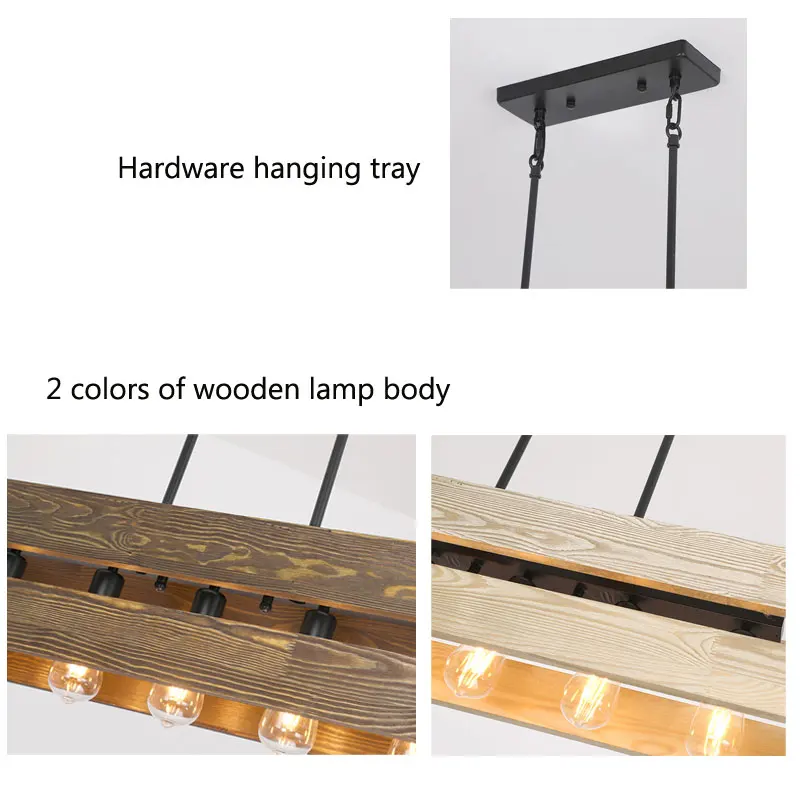 Vintage Loft Industrial Chandeliers American Restaurants Bars Coffee Shops  Creative And Personalized Design Wooden Pendent Lamp
