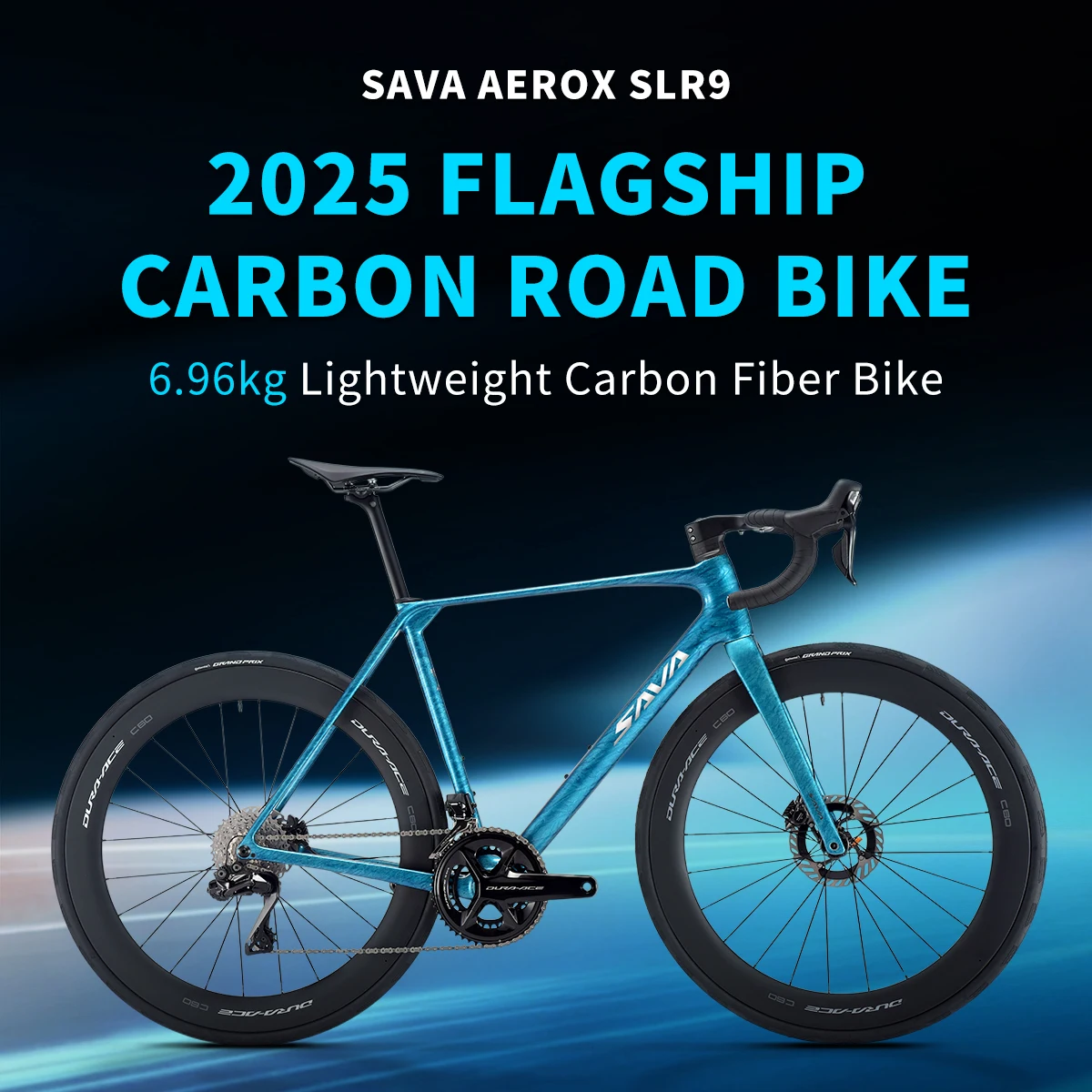 SAVA AEROX SLR9 High-End  Full Carbon Fiber Electronic Shift Road Bike with SHIMAN0 Di2 9270 Kit with SHIMANO DURA ACE C60 Rims