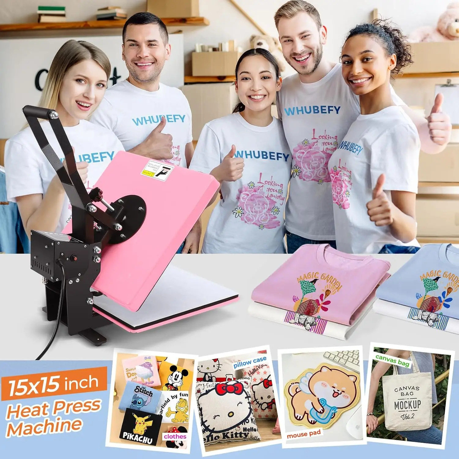 Heat Press Machine 15x15 Slide Out, Digital Clamshell Heat Press Machine for T Shirts Printer, Heat Up Fast & Even, Sublimation