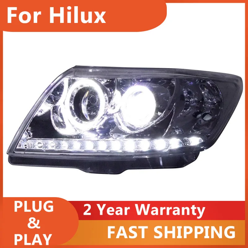 

Стайлинг автомобиля для фар Toyota Hilux 2008-2014 Hilux Revo Vigo фара DRL биксеноновые линзы дальнего ближнего света парковка