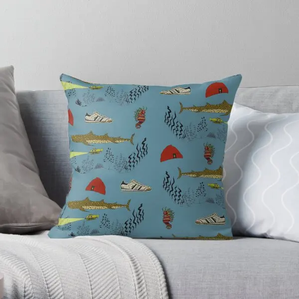 Team Zissou The Life Aquatic Pattern  Printing Throw Pillow Cover Home Comfort Cushion Waist Pillows not include One Side