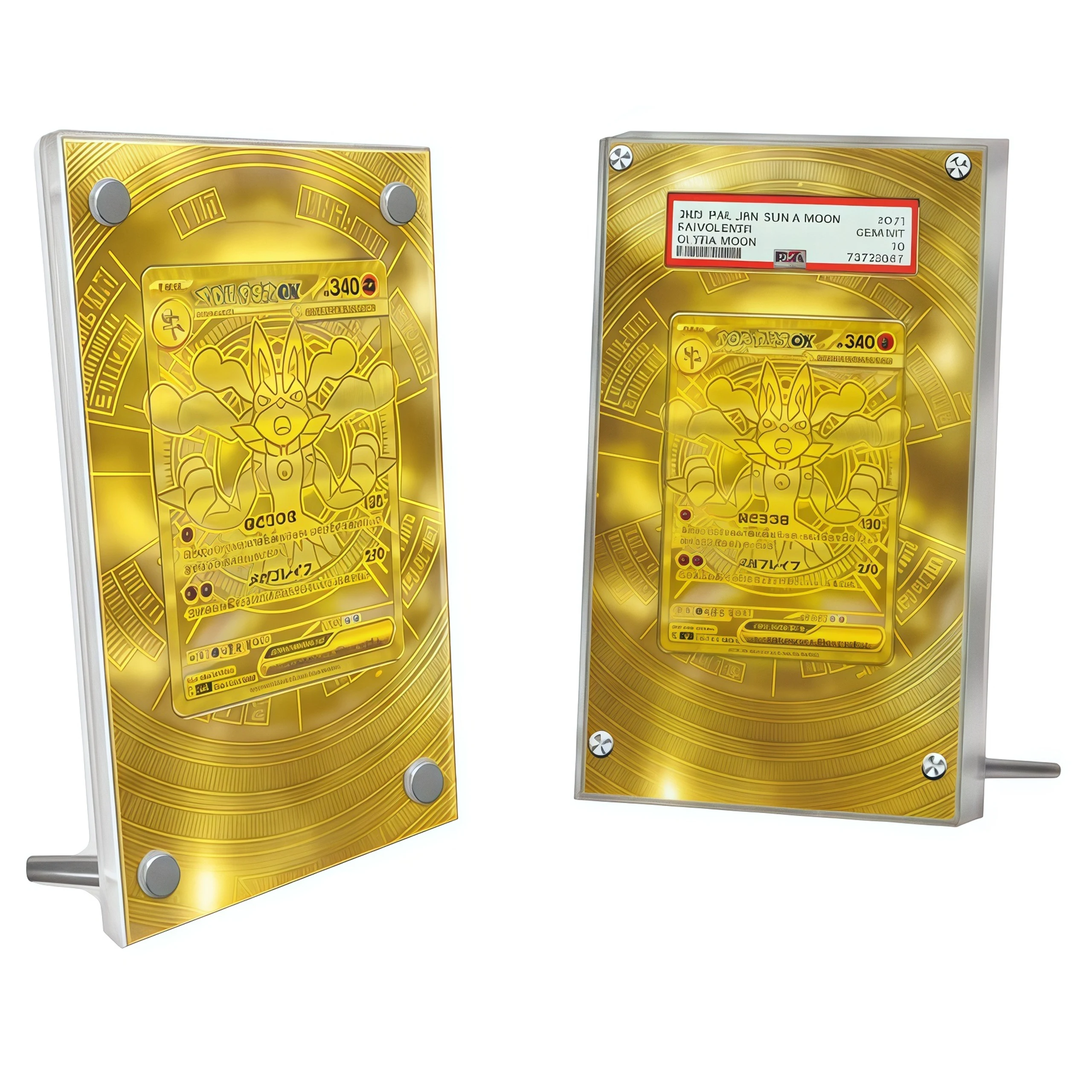 กล่องโชว์การ์ดโปเกมอน เมกะ แบร์ฟ ลูคาริโอ สำหรับการ์ดสะสมแบบ Extended Art และ Extended Painting พร้อมขาตั้งโชว์ PSA (ไม่รวมการ์ด)