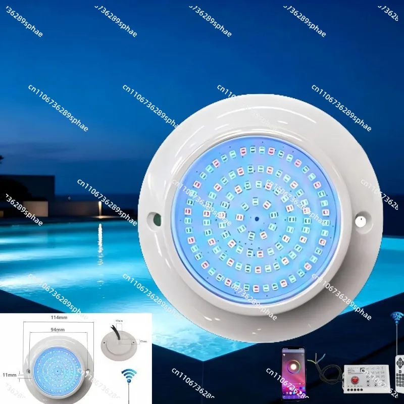 Wall-mounted swimming pool light with 85-265V transformer integrated controller