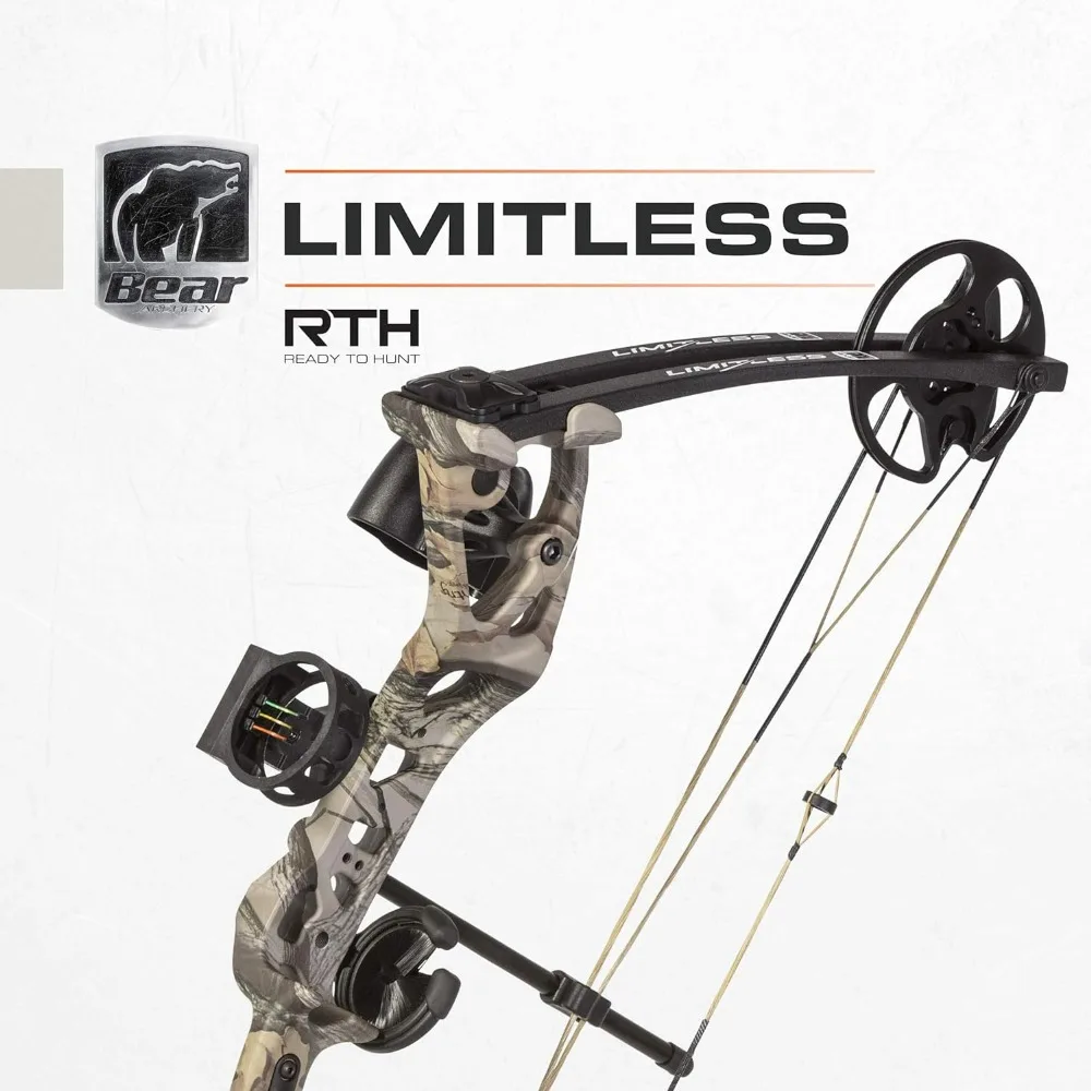 Limitless Dual Cam Compound Bow - Includes Quiver, Sight and Rest, God's Country