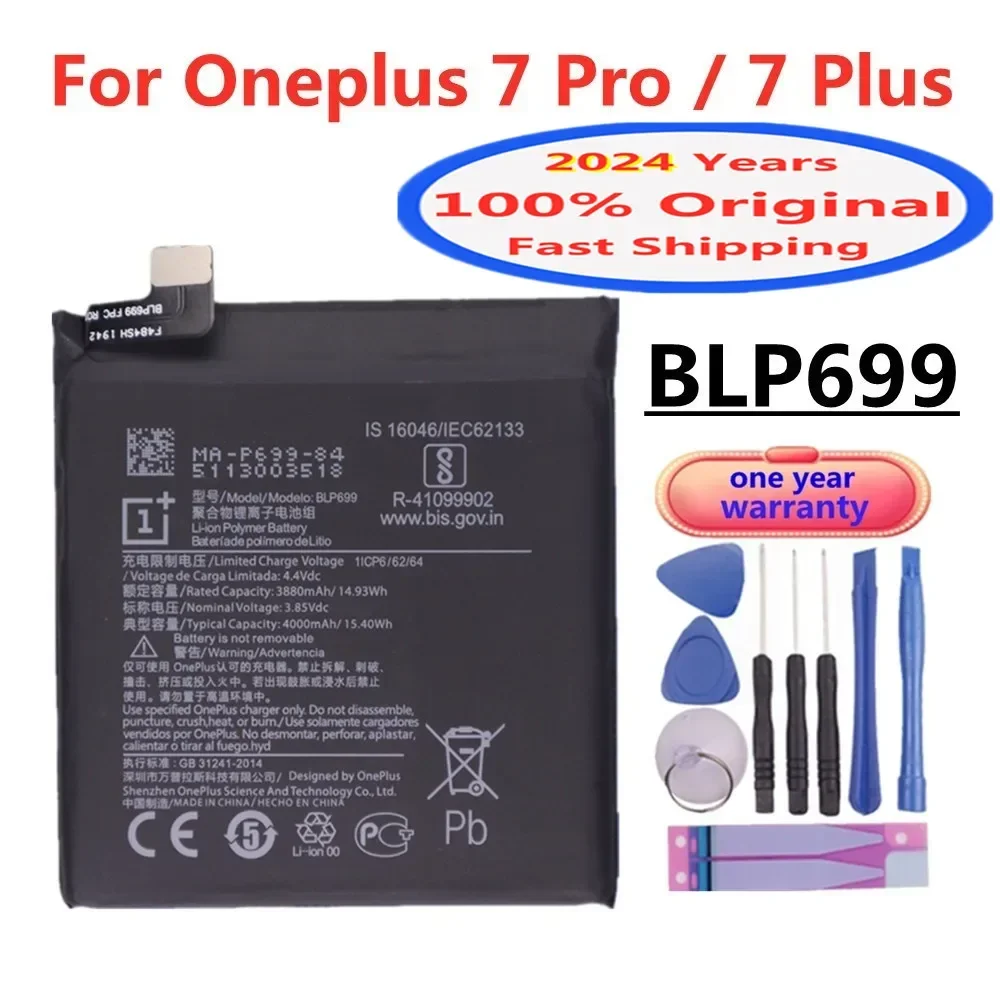 2024 Years 4000mAh BLP699 Original Battery For OnePlus 7 Pro / 7Plus One Plus 7Pro 7Plus Phone Replacement Battery Batteries