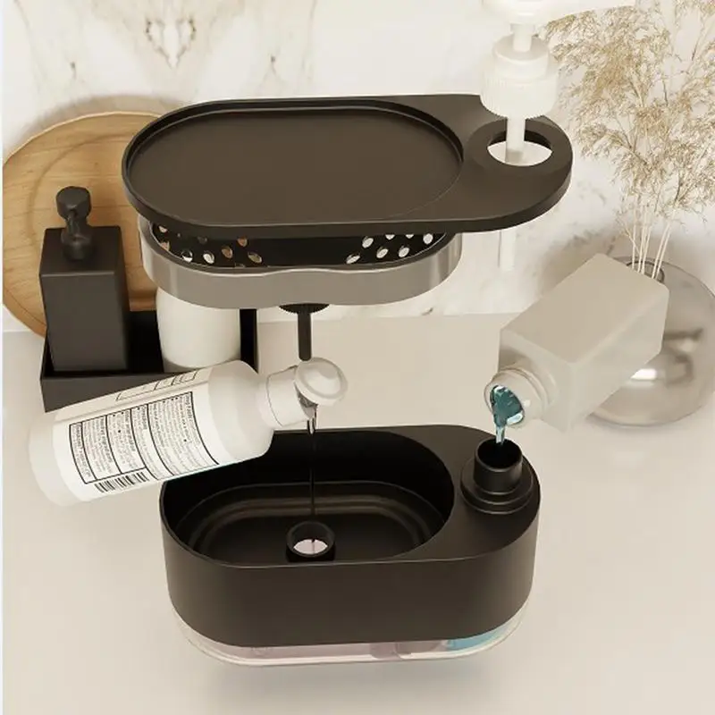 

Soap Dispenser And Sponge Holder Washing Liquid Dispenser Soap Pump Container Storage Organizer Holder For Home Bathroom Kitchen