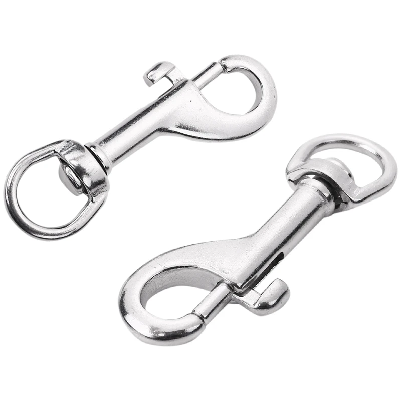 5 ชิ้นสแตนเลส 70 มิลลิเมตรดําน้ําคลิป, หมุน Snap Hook Dive Single Ended Swivel Eye Bolt Hook Buckle คลิปสุนัข