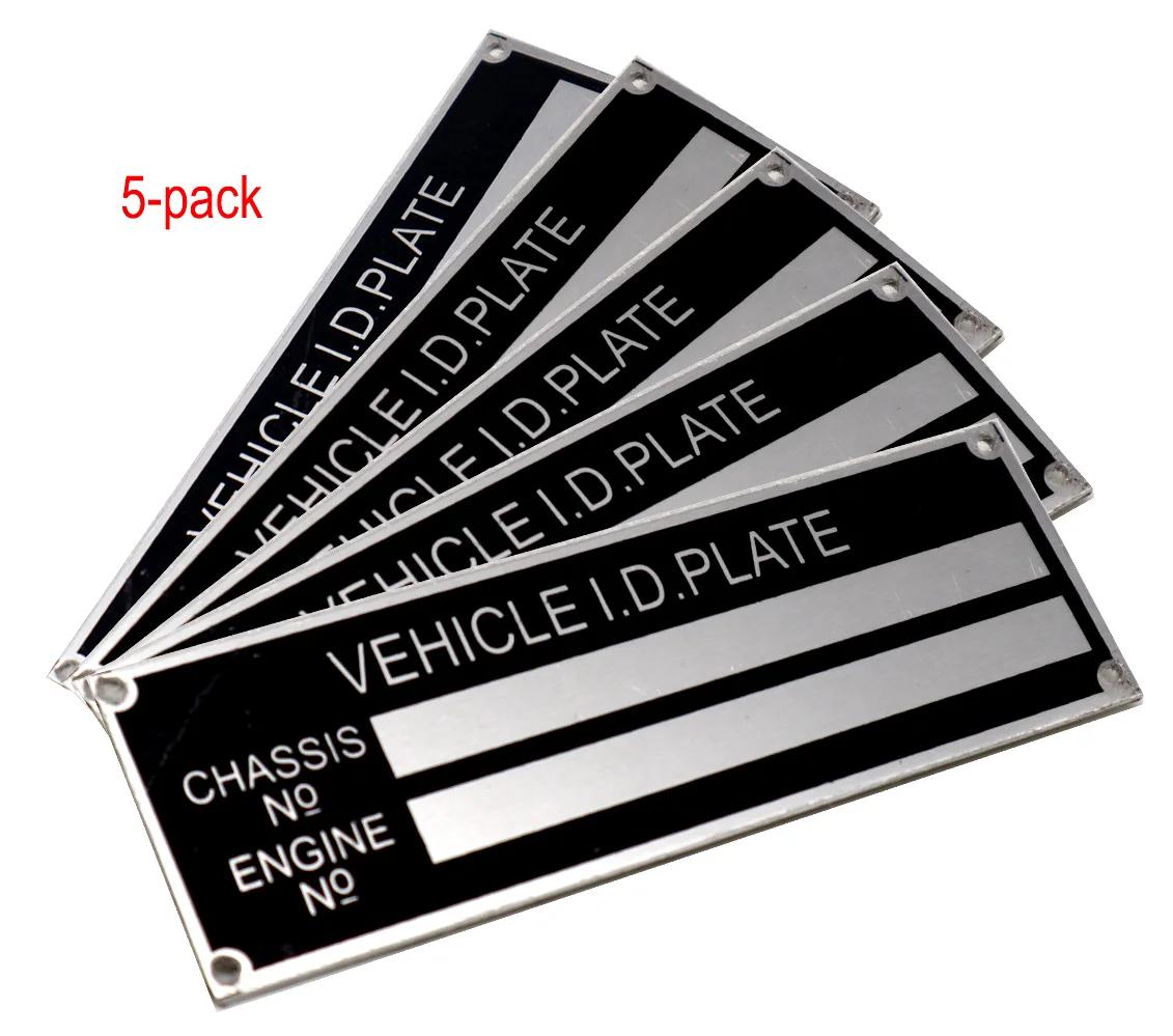 

5-PACK VEHICLE TRUCK BOAT Trailer Blank VIN & Weight AXLE Chassis Plate 120mm x 40mm Identification Number