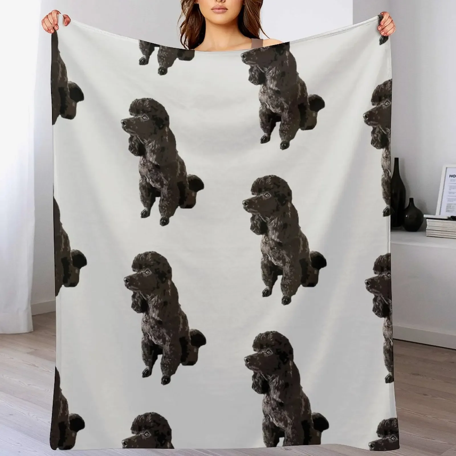 Poodle Mini Toy Black Beauty Throw Blanket Summer Cool Breathable Blanket for Sleeping