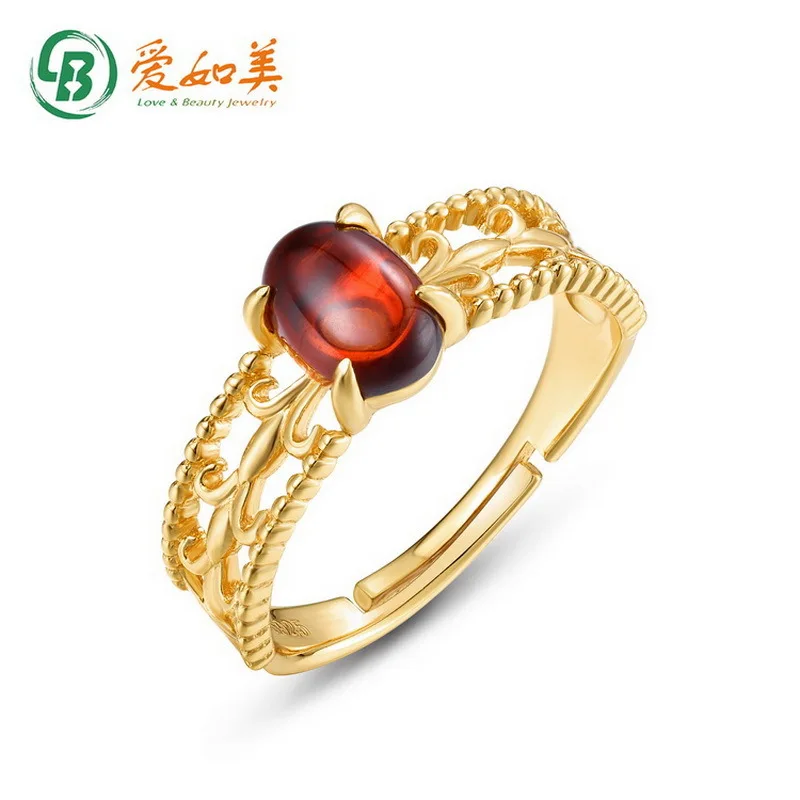 

New Retro Versatile Pomegranate Ring 18K Gold PT950 Platinum Silver Plated 7-Layer Gold Ring Female Design Handmade