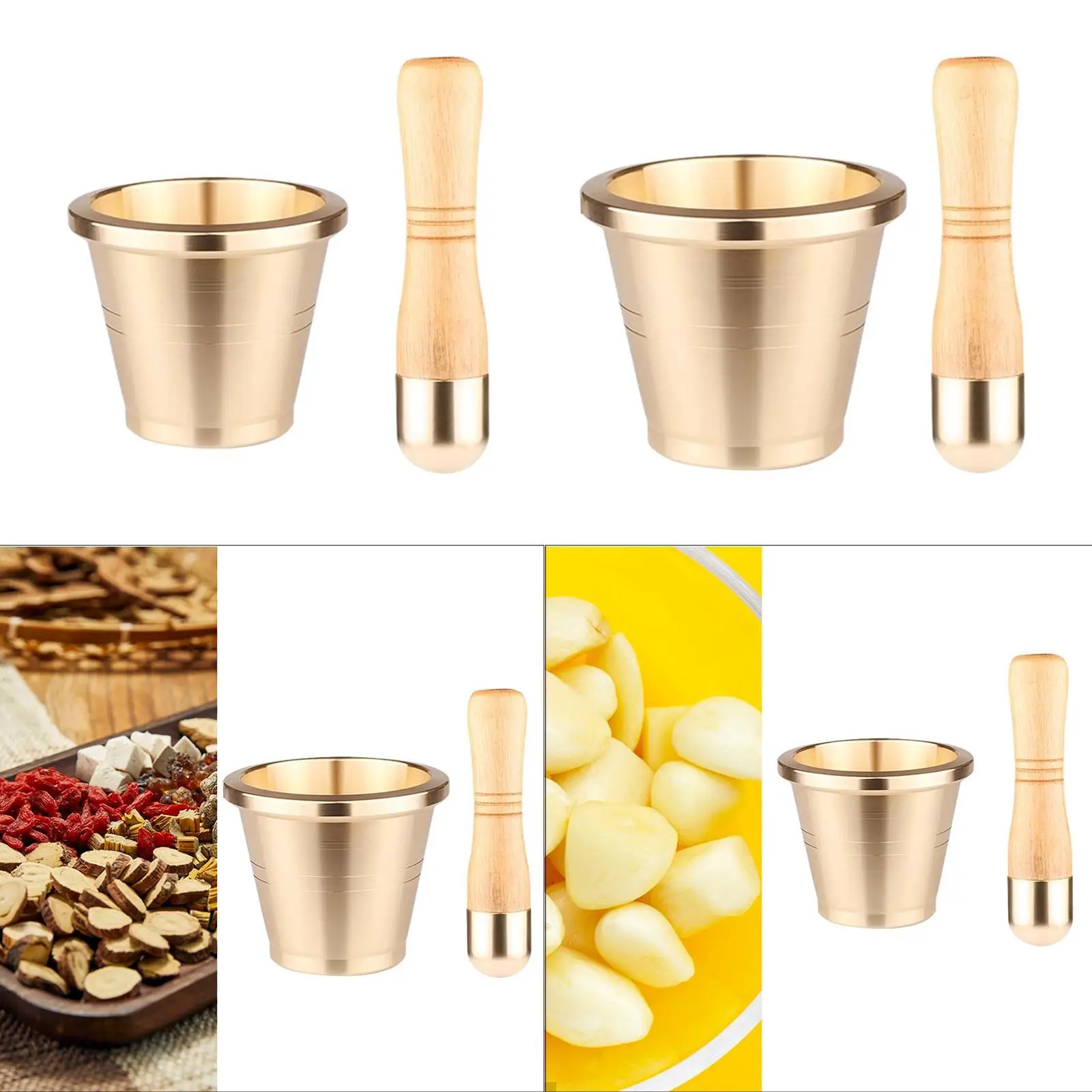 

Traditional Pestle & Mortar Set Grinding Bowl Kitchen Smashing Kit for Guacamole