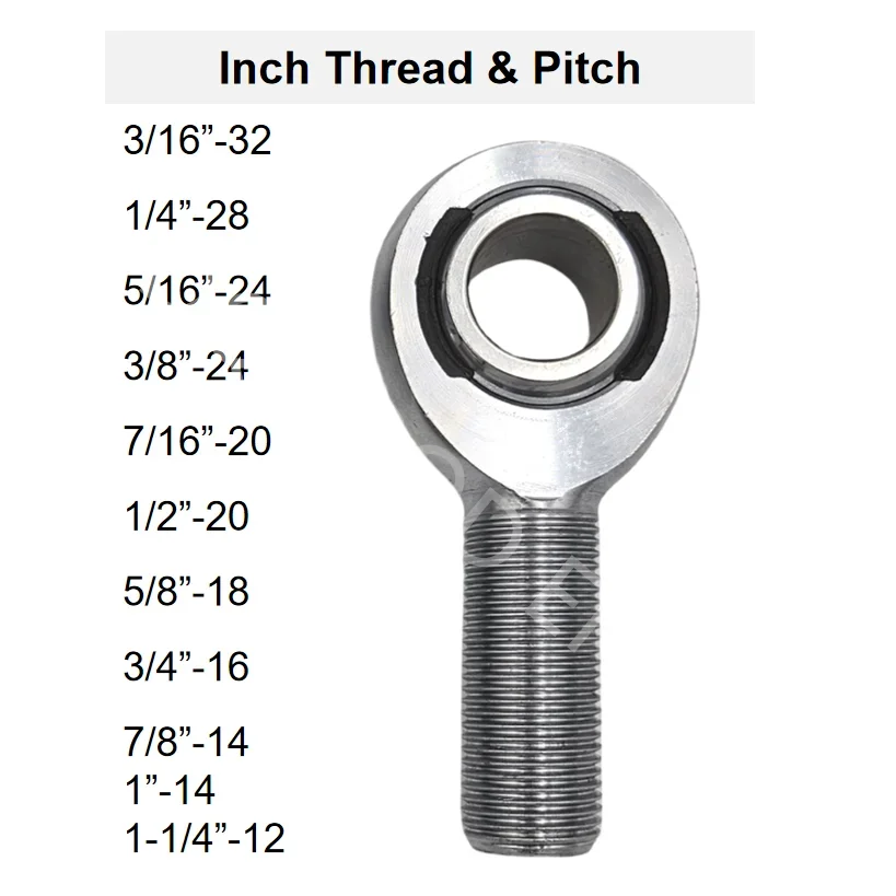 Heavy Duty Chrome Rod End Bearings 5/8 Threaded Heim Fitting Kit 1/2 3/4 7/8 1-1/4