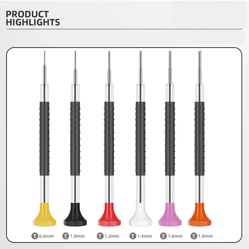

Watch repair screwdrivers, non-slip flat blade T-shaped tips, scratch-free strap removal, 6-piece se