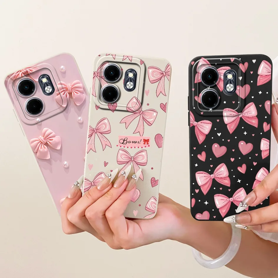 Für Infinix Smart 9 Hülle X6532 Modische Schleifenknoten-Silikon-Handyhülle für Infinix Hot 50i X6531 Hüllen Smart 9 HD Bumper.