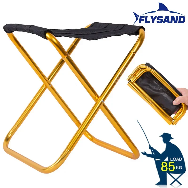 

FLYSAND Aluminum Alloy Folding Stool, Ultralight Full Folding Fishing Chair for Outdoor Leisure, Picnic, and Field Use