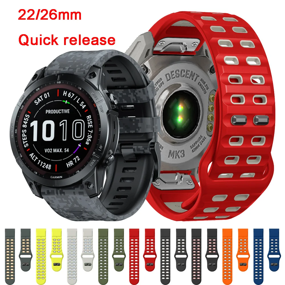 22mm 26mm Silicone Strap For Garmin Enduro3/Fenix E/8 51mm 47mm Smart Quick Fit Bracelet Band Fenix 7X 6X 5X Plus Accessories