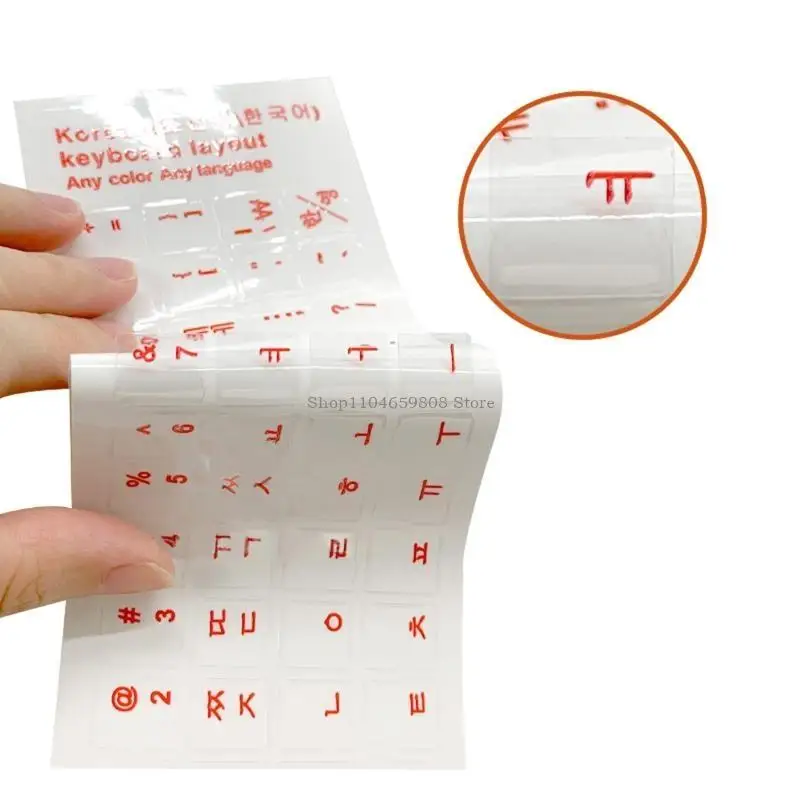 Stiker Keyboard Korea Matte PVC Keyboard Stiker Letters Transparan untuk PC