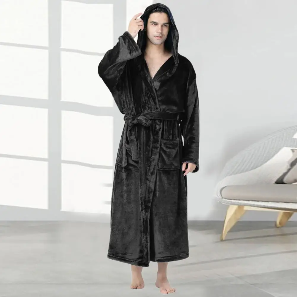 Soft Plush Spa Robe Soft Plush Hooded Bathrobe Cozy Stylish Nightgown for Autumn Winter