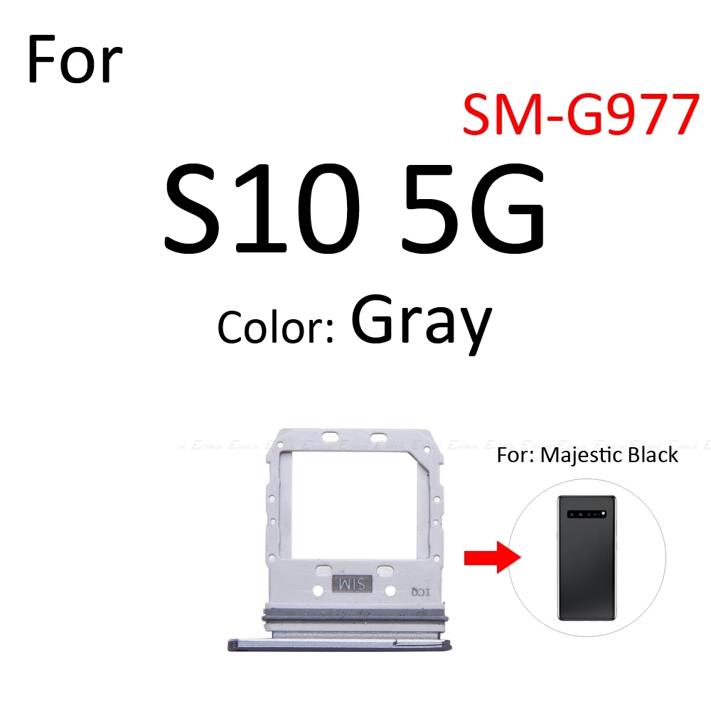 Micro SD Sim Card Tray Socket Slot Adapter Connector Reader For Samsung Galaxy S10 5G G973 G977 Container Holder Parts