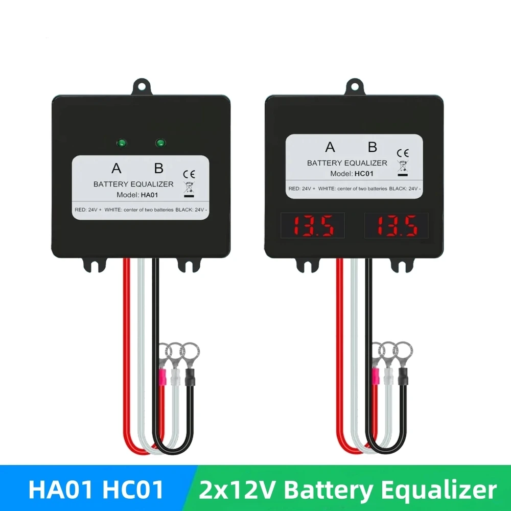 2x12V Battery Equalizer 24V System Solar Controller Charge Discharge Voltage Balancer For Lead Acid/GEL/Li-ion/LiFePO4 Battery