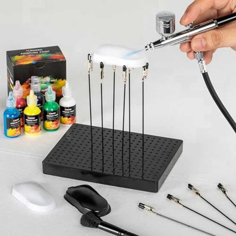 Model Painting Stand Base (19 X 14 Holes) And 27PCS Alligator Clip Sticks Set Modeling Tools For Airbrush Spra Durable