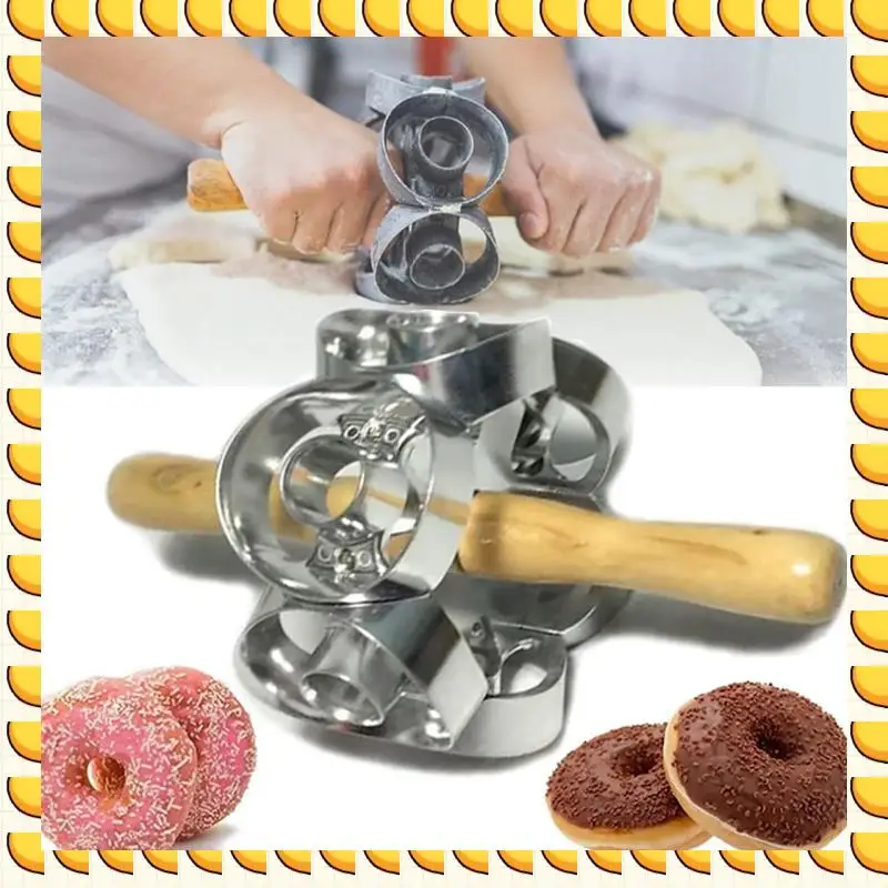 

BAAU Donut Mold, Donut Cookie Cutter, 6 Cavity Non-Stick Donut Cutter Cookie Mold, Professional Baking Dough Tools