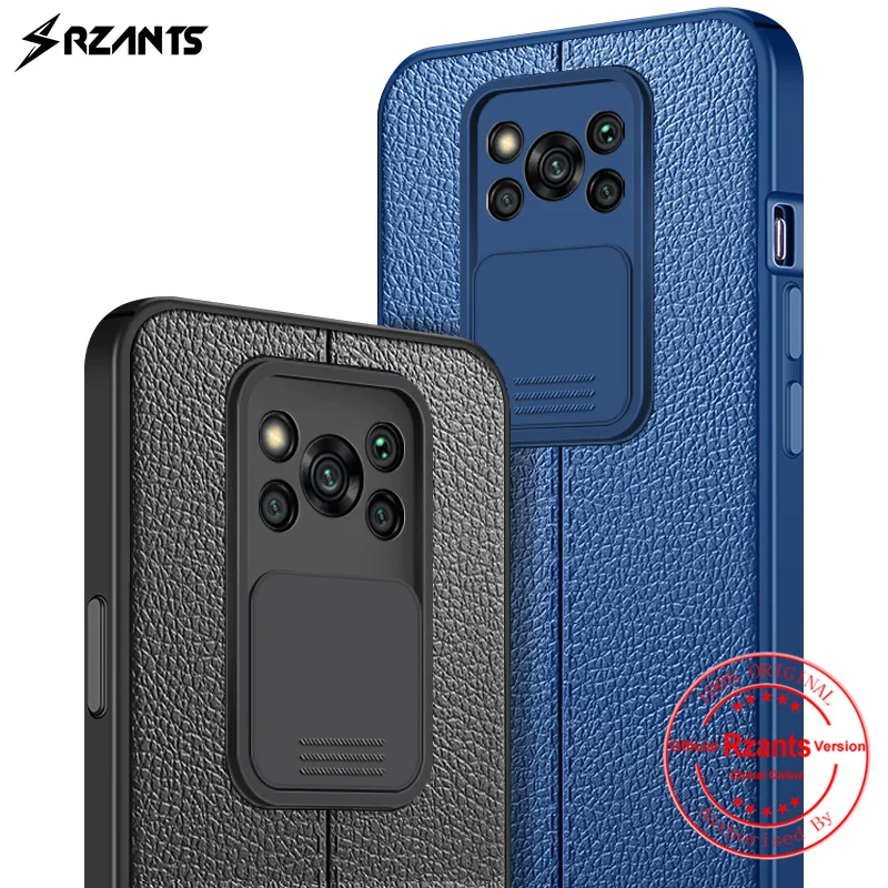 Чехол Rzants для Xiaomi Poco X3 X3 NFC X3 Pro, простой чехол для телефона [синий кит], кожаный роскошный противоударный чехол для телефона с раздвижным окошком