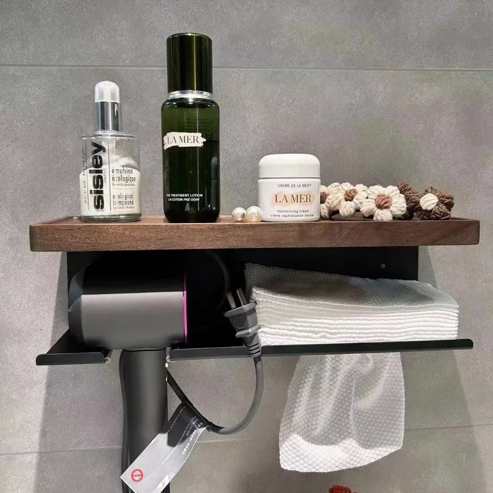 

wood Hair Dryer holder，wood Dryer cradle, Hair Tools Styling Organizer for Bathroom ,Hair Dryer Stand for bathroom，Blower holder